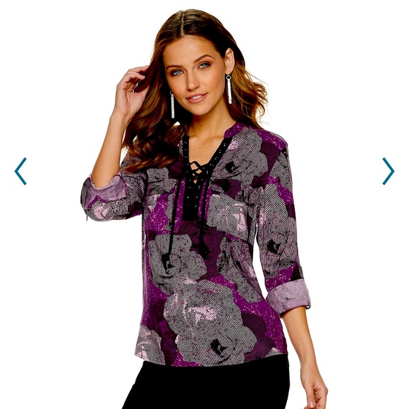 Rock & Republic Tops - Rock & Republic Lace Front Popover NWT XL